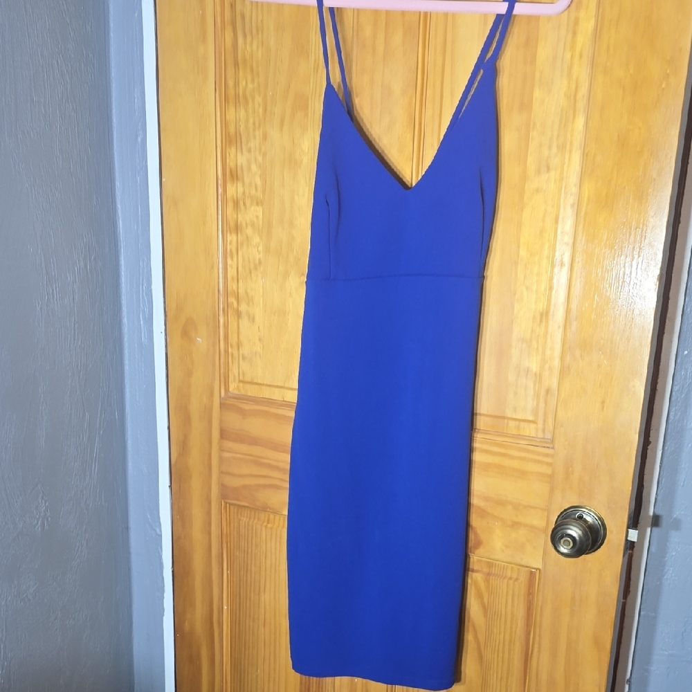 Box D Chic Royal Blue Midi Dress